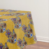 Nappe Hamsa Coeurs Fleurs Opal Art sur Or (In Situ)