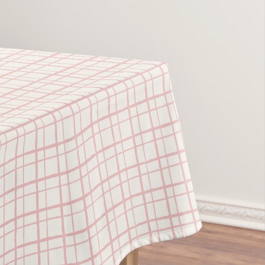 Nappe HandDrawn Organic Grid Check Ballet Pink (In Situ)
