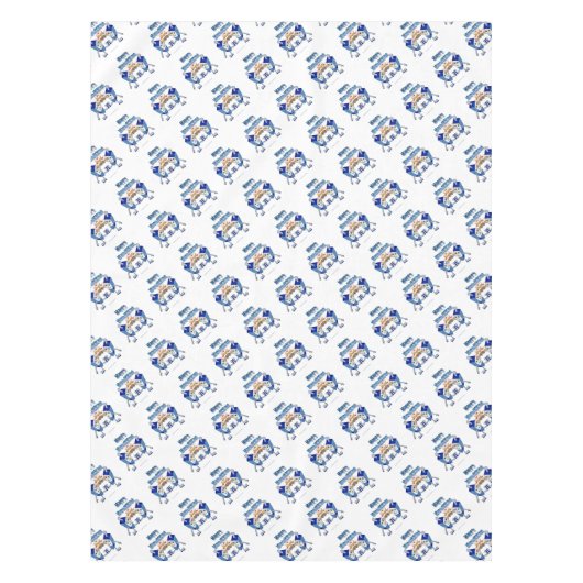 Nappe Hanoukka Dancing Dreidels et Jelly Doughnut (Devant)