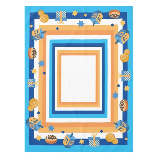 Nappe Hanoukka Dreidels Donuts & Stars (Devant)