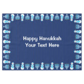 Nappe Hanoukka Juif Snowman Blue Hanukiah Holiday (Devant (Horizontal))