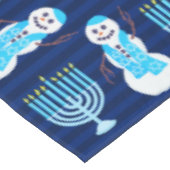 Nappe Hanoukka Juif Snowman Blue Hanukiah Holiday (Angle)