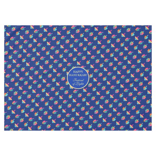 Nappe Hanukkah Festival Party dreidels blue pattern toys (Devant (Horizontal))