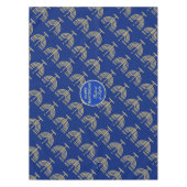 Nappe Hanukkah Festival Party Gold Menorah blue pattern (Devant)