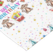 Nappe Happy Birthday Tablecloth Monkey Confetti Cupcake  (Angle)