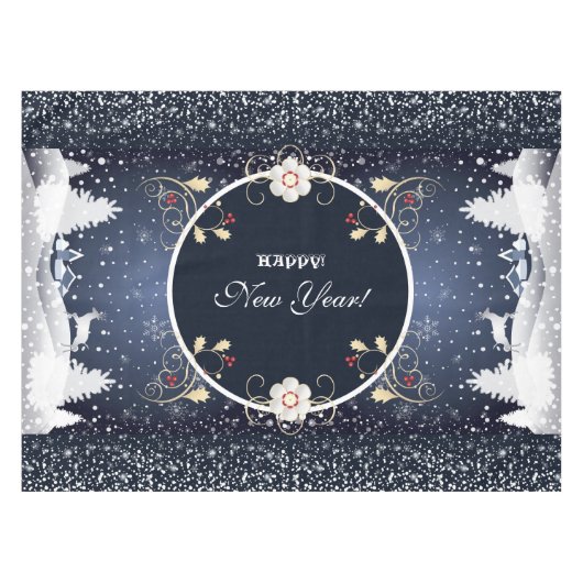 Nappe Happy New Year! Winter Fairy Tale Fantasy blue (Devant (Horizontal))