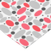 Nappe haricots et pois rétro rouge gris blanc motif (Angle)