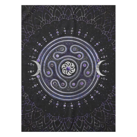 Nappe Hecate Wheel Orament avec Améthyste et Argent (Devant)