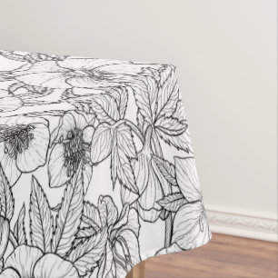 Nappe Hellebores en noir et blanc