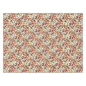 Nappe Hérissons et flore forestière automnale sur ivoire (Devant (Horizontal))