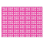 Nappe Heureuse Sainte-Valentin Rose Coeurs blancs (Devant (Horizontal))