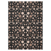 Nappe Hexagon & Triangle rose & Brown sur Motif noir (Devant)