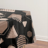 Nappe Hexagon & Triangle rose & Brown sur Motif noir (In Situ)