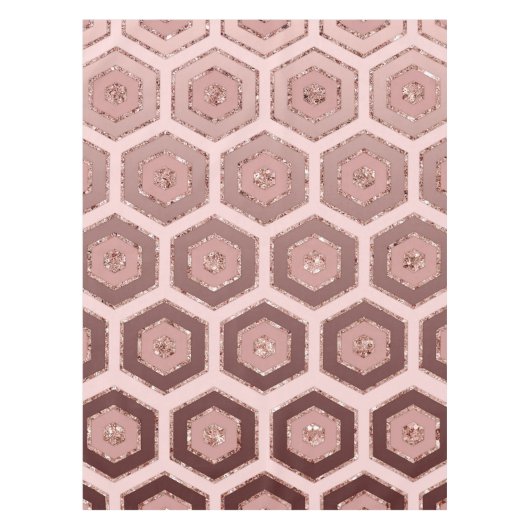 Nappe Hexagone d'or rose moderne (Devant)