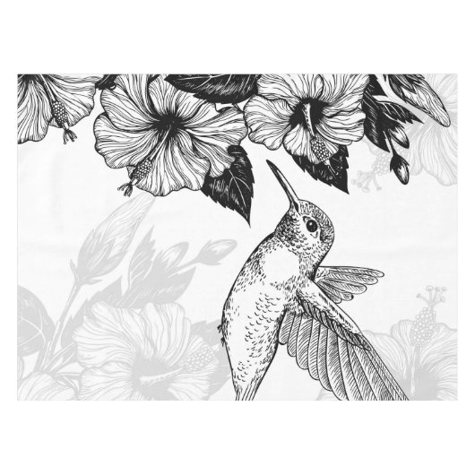 Nappe Hibiscus et colibri (Devant (Horizontal))