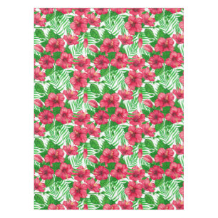 Nappe Hibiscus et palmiers feuilles