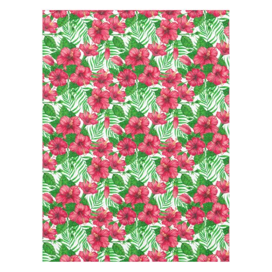 Nappe Hibiscus et palmiers feuilles (Devant)