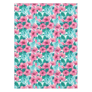 Nappe Hibiscus et palmiers feuilles