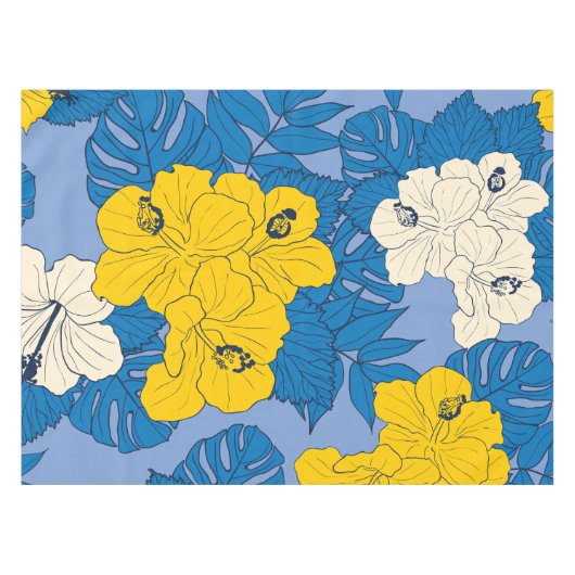 Nappe Hibiscus fleurs et feuilles (Devant (Horizontal))