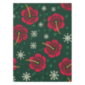 Nappe Hibiscus floral tropical Snowflakes Noël | (Devant)