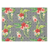 Nappe Hibiscus hawaïen avec Arrière - plan géométrique m (Devant (Horizontal))
