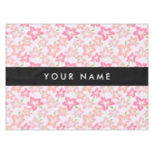 Nappe Hibiscus rose, Fleurs roses, Votre nom (Devant (Horizontal))
