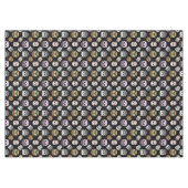 Nappe Hibou amusant sur fond noir (Devant (Horizontal))