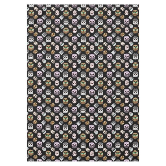 Nappe Hibou amusant sur fond noir (Devant)