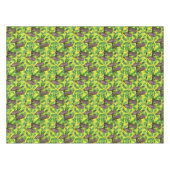 Nappe Hiboux dans la forêt sur fond jaune citron (Devant (Horizontal))