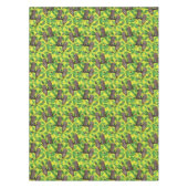 Nappe Hiboux dans la forêt sur fond jaune citron (Devant)