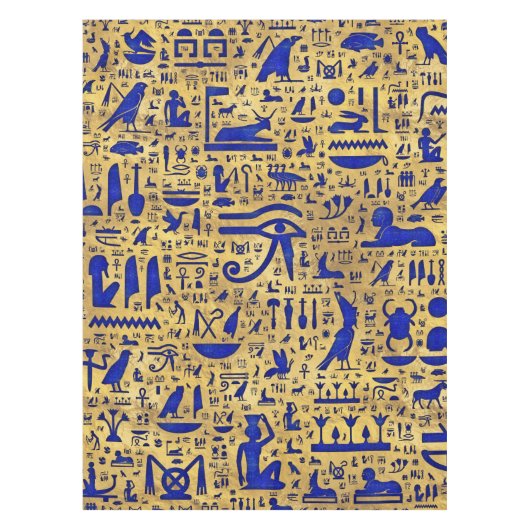 Nappe Hiéroglyphe égyptien Lapis Lazuli et Gold (Devant)