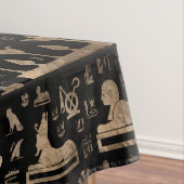 Nappe Hiéroglyphes égyptiens antiques - noir et or (In Situ)