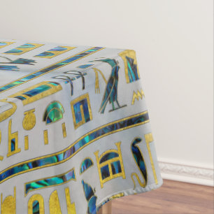 Nappe Hiéroglyphes égyptiens d'or et d'ormeau sur la