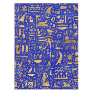 Nappe Hiéroglyphes égyptiens - Lapis Lazuli et Gold