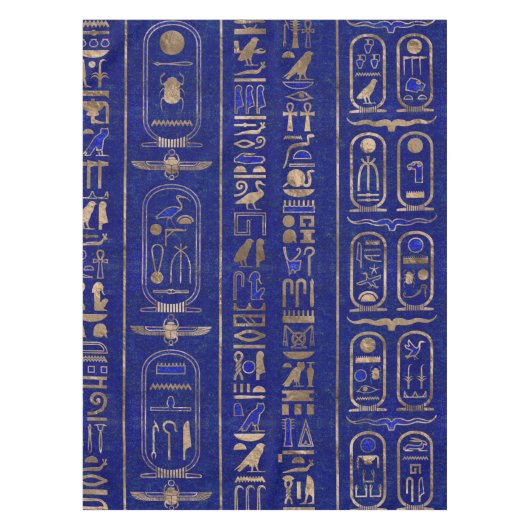Nappe Hiéroglyphes égyptiens motif Gold Lapis Lazuli (Devant)