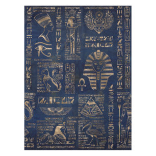 Nappe Hiéroglyphes et divinité-or égyptiens sur le