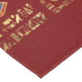 Nappe Hiéroglyphes et divinités égyptiens en rouge (Angle)