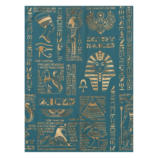 Nappe Hiéroglyphes et divinités égyptiens - or sur la (Devant)