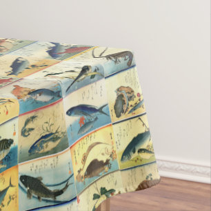 Nappe Hiroshige : Un hameau de poissons Imprimés de pois