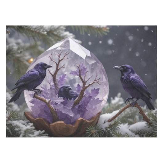 Nappe Hiver Cristal Neige Noirs Ravens (Devant (Horizontal))
