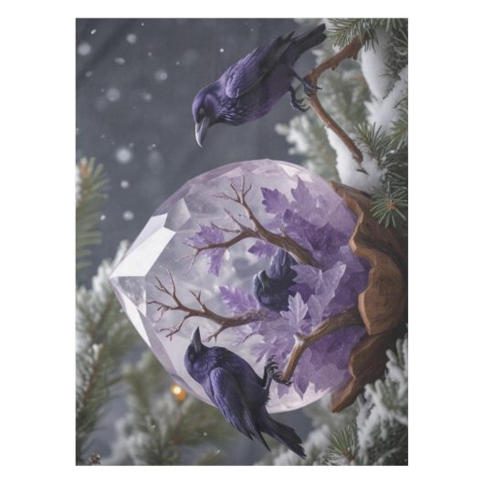 Nappe Hiver Cristal Neige Noirs Ravens (Devant)