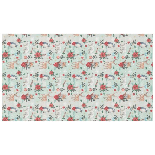 Nappe Hiver Florest Animaux Motif de Noël (Devant (Horizontal))