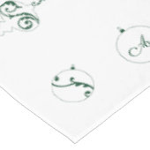 Nappe Hiver Vert Monogramme Bauble Ornements Noël (Angle)