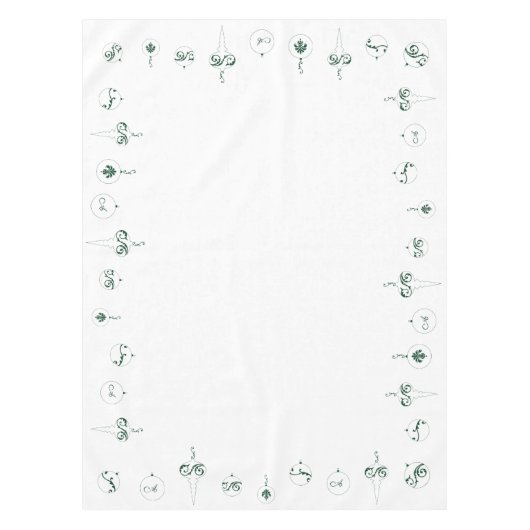 Nappe Hiver Vert Monogramme Bauble Ornements Noël (Devant)