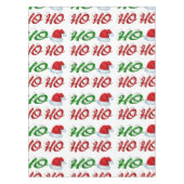 Nappe Ho Ho Ho Santa Hat Noël rouge vert script (Devant)