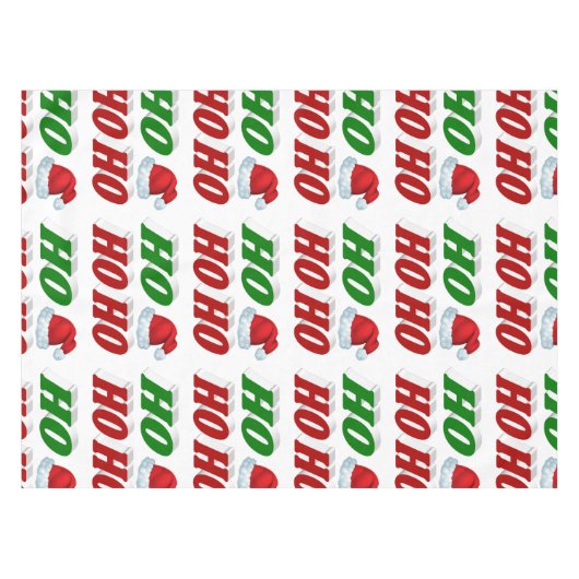 Nappe Ho Ho Ho Santa Hat Noël rouge vert typographie (Devant (Horizontal))