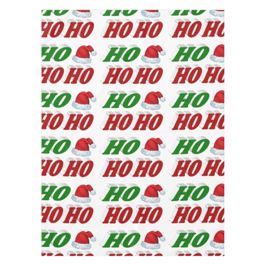 Nappe Ho Ho Ho Santa Hat Noël rouge vert typographie (Devant)