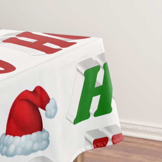 Nappe Ho Ho Ho Santa Hat Noël rouge vert typographie (In Situ)