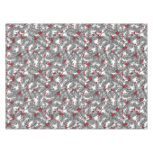 Nappe Holly berry, feuilles gris sur blanc (Devant (Horizontal))