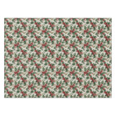 Nappe Holly Et Mistletoe Sur Faux Lin Hors Blanc (Devant (Horizontal))